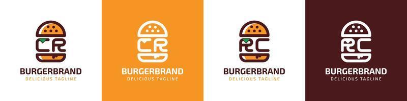 Brief cr und rc Burger Logo, geeignet zum irgendein Geschäft verbunden zu Burger mit cr oder rc Initialen. vektor