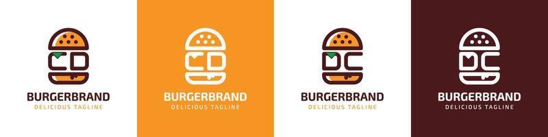 brev CD och dc burger logotyp, lämplig för några företag relaterad till burger med CD eller dc initialer. vektor
