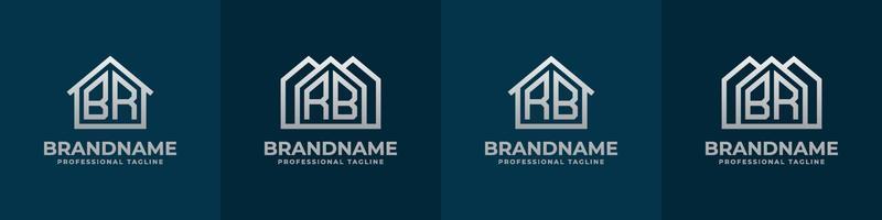 brev br och rb Hem logotyp uppsättning. lämplig för några företag relaterad till hus, verklig egendom, konstruktion, interiör med br eller rb initialer. vektor