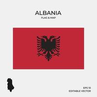 Albanien Flagge und Karte vektor