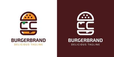 brev cc burger logotyp, lämplig för några företag relaterad till burger med c eller cc initialer. vektor