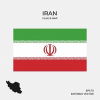 iransk karta och flagga vektor