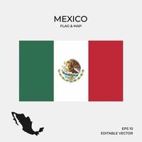 mexico flagga och karta vektor