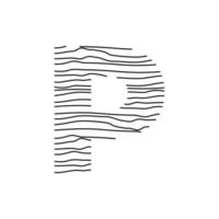första p abstrakt linje logotyp vektor