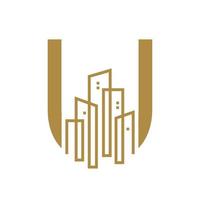 Initiale u Gold Stadt Logo vektor