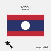 Laos Karte und Flagge vektor
