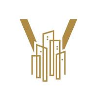 Initiale v Gold Stadt Logo vektor