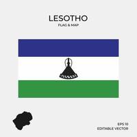 Lesotho Flagge und Karte vektor