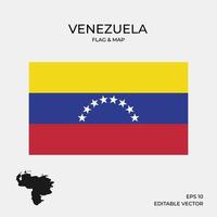Venezuela Karte und Flagge vektor