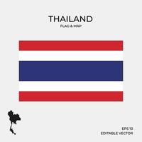 Thailand Flagge und Karte vektor