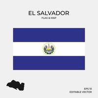 El Salvador flagga och karta vektor