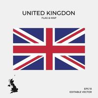 Flagge und Karte des Vereinigten Königreichs vektor