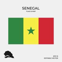 senegalesische Flagge und Karte vektor