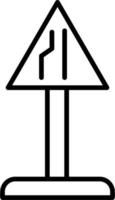 Ende von zusätzlich Fahrbahn Vektor Symbol