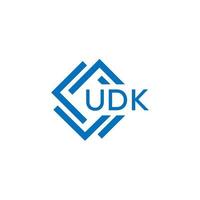 udk Technologie Brief Logo Design auf Weiß Hintergrund. udk kreativ Initialen Technologie Brief Logo Konzept. udk Technologie Brief Design. vektor