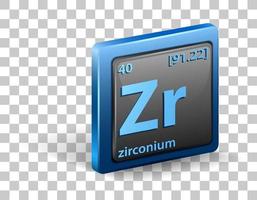 zirkonium kemiskt element vektor