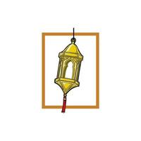 arabische Lampe Vektorillustration. gut für islamische Ramadan Feier Vorlage. flacher handgezeichneter Stil. vektor