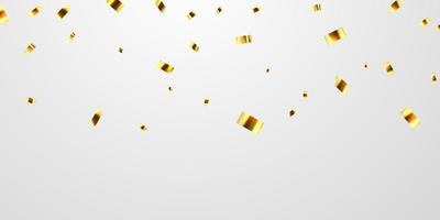 Feier Hintergrundvorlage mit Konfetti Goldbändern. Luxus Gruß reiche Karte. vektor