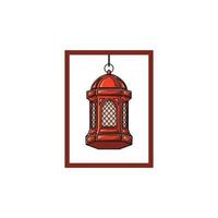 arabisk lampa vektorillustration. bra för islamisk ramadan firande mall. platt färg handritad stil. vektor