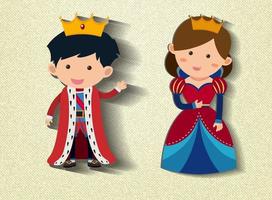 kleine König und Königin Zeichentrickfigur vektor