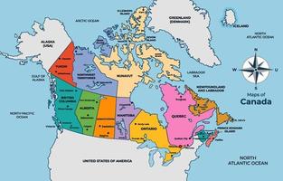 Land Karta av kanada begrepp vektor
