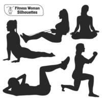 Vektor-Sammlung von Fitness-Frauen-Silhouetten vektor