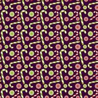 violett Weihnachten Muster mit Süßigkeiten zum Paket und Textil- Vektor Illustration im eben Stil