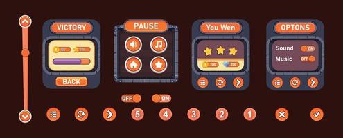 aufführen von Handy, Mobiltelefon Spiele , Spiel ui Kit , Benutzer Schnittstelle ui - - ux vektor