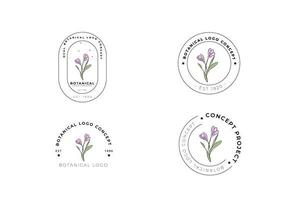 minimal feminin modern botanisk blommig organisk abstrakt logo design vektor