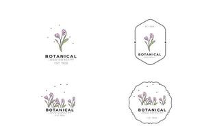 abstrakt minimal modern feminin botanisk blommig organisk logodesign vektor