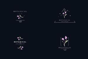 minimal feminine moderne botanische florale organische abstrakte Logo-Design vektor