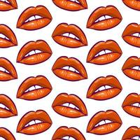 nahtlose Musterillustration der roten Lippen vektor