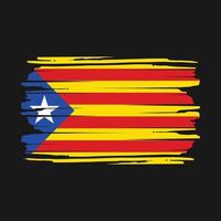 Pinselvektor mit Katalonien-Flagge vektor