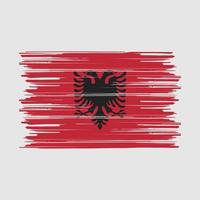 Albanien Flaggenpinsel vektor