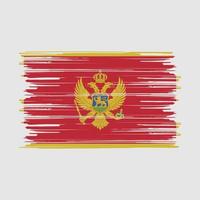 montenegro flagga borste vektor