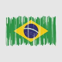 Brasilien flagga borsta vektor illustration