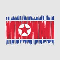 nordkorea flag pinsel vektor illustration