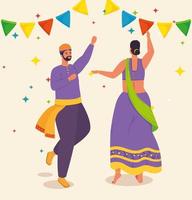 Paar mit traditioneller Kleidung tanzen vektor
