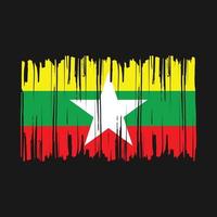 myanmar flagga borsta vektor illustration