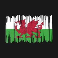 wales flagga borsta vektor illustration