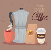 de bästa kaffebannerkaffeikonerna vektor
