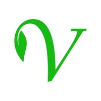 första v blad logotyp vektor