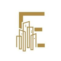 Initiale e Gold Stadt Logo vektor