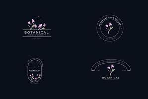 minimal feminin modern botanisk blommig organisk naturlig abstrakt säsongsbetonad krokus klassisk logo design vektor