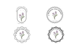 minimal feminine moderne botanische florale organische abstrakte Logo-Design vektor