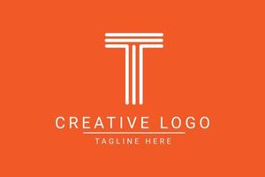 modern kreativ brev t vektor logotyp design. minimalistisk platt linje logotyp design mall. monogram logotyp design.