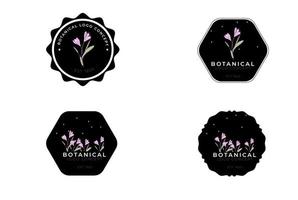 abstrakte minimale moderne weibliche botanische Blumen Bio-Logo-Design vektor