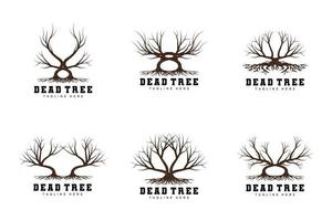 träd logotyp design, död- träd illustration, vild träd skärande, global uppvärmningen vektor, jord torka, produkt varumärke ikoner vektor