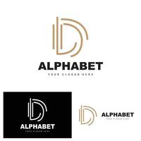 d-Buchstaben-Logo, einfaches Alphabet-Design, moderner minimalistischer Schriftvektor vektor