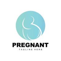 gravid logotyp, mamma och bebis hälsa vård design, gravid och bebis medicin varumärke ikon vektor